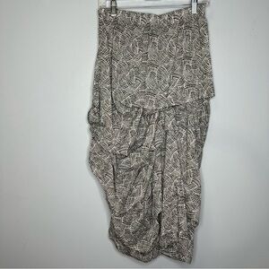 Dress To Kill Women’s Abstract Print Lagenlook Gathered Midi Skirt Size 1, S/M